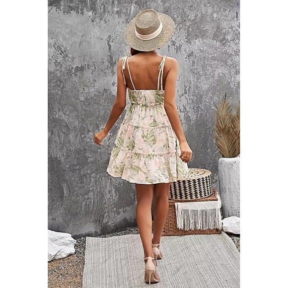 LAST ONE! Plus Size SOPHIE Multi Color Floral Babydoll Ruffle Mini Dress - Picture 5 of 5